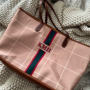 Barrington Gifts St. Anne Zippered Tote. “Monogram Stripe”